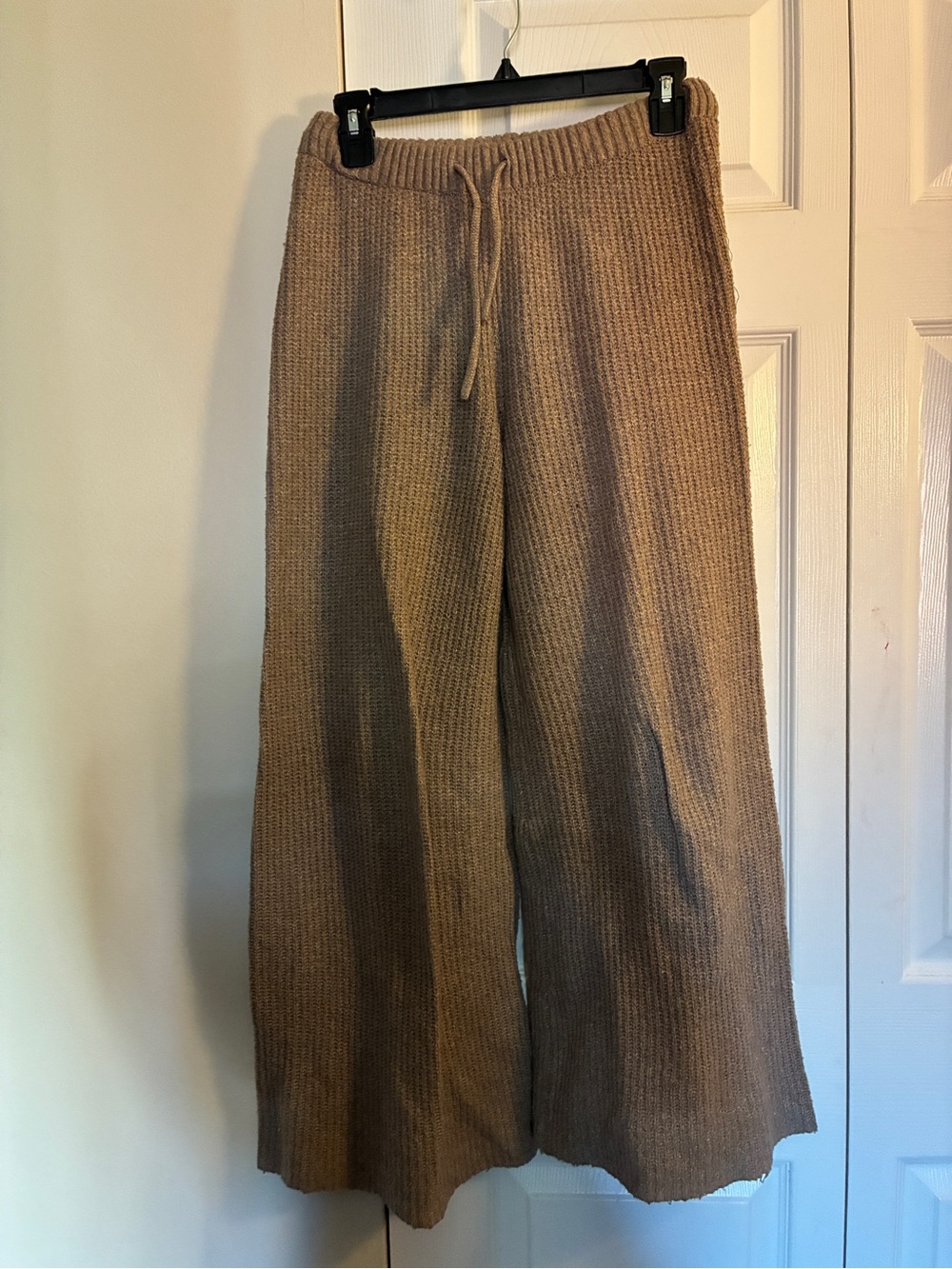 Sincerely Jules Knit Wide-Leg Sweatpants in Beige